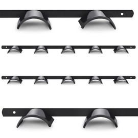 Aliceset 2 Pcs Horse Bridle Rack Wall Mount 5 Spot Bridle Rack Horse Tack Organizer Rounded Tack Rack Space Saving Storage for Horse Barn Room Supplies, Black