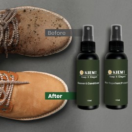 GQQCWVW KIEMT Premium Suede and Nubuck Care kit,Leather Cleaner and Conditioner,Water Repellent Protector,Double Face Leather,Suede Cleaner for Shoes,Couch,Boot,Furniture