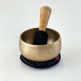 Indian Singing Bowl with Character Decoration and Gift Box | Singing Bowl Diameter 8 cm | Sound Therapy, Meditation, Mindfulness, Relaxation