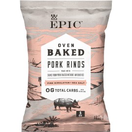 EPIC Pink Himalayan & Sea Salt Baked Pork Rinds, Keto Friendly, 5 oz