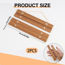 Hawpasy Set of 2 21 cm Magnetic Poster Rails A4, Teak Picture Frame for Wall Pictures, Magnetic Poster Hanger, Wooden Strips for Posters