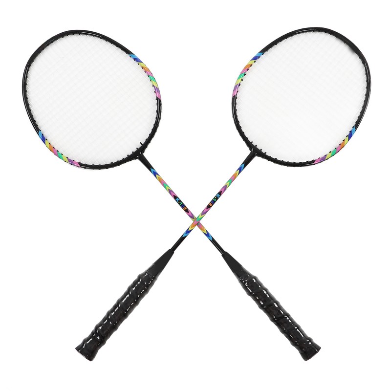 2Pcs Badminton Racquets Set Lightweight Sturdy Double Badminton Rackets with