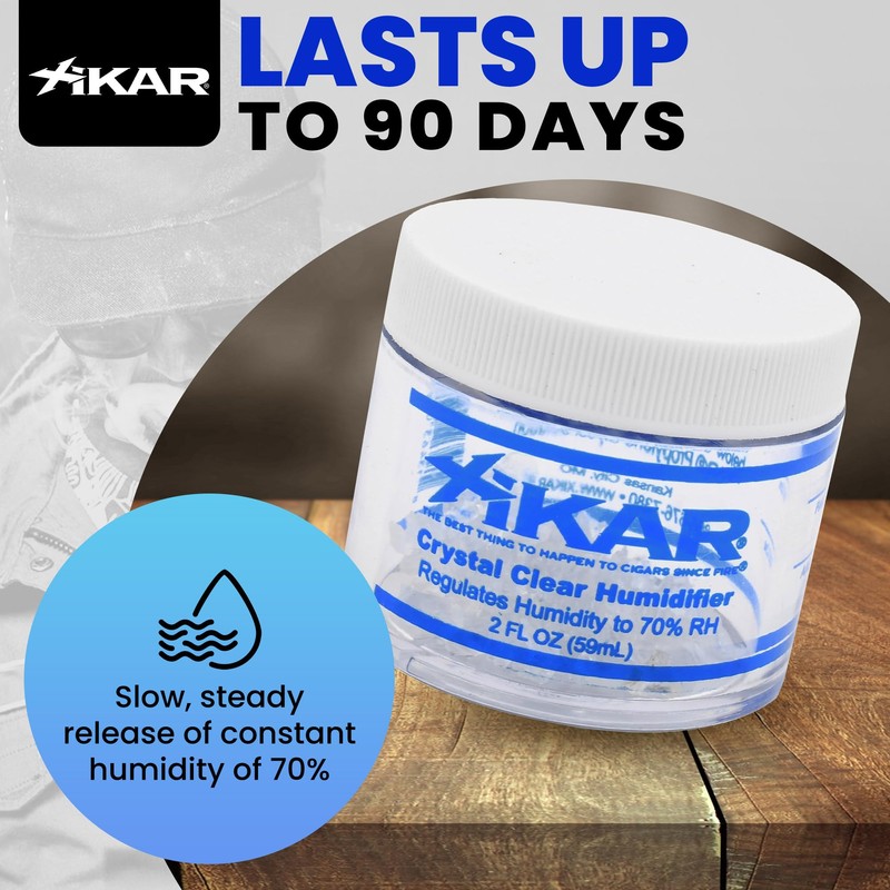 XIKAR Crystal Gel Humidifier Jar for Cigar Humidors, 2oz -