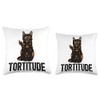 Tortitude Tortoiseshell Cat Owner Tortie Cat Lover Throw Pillow