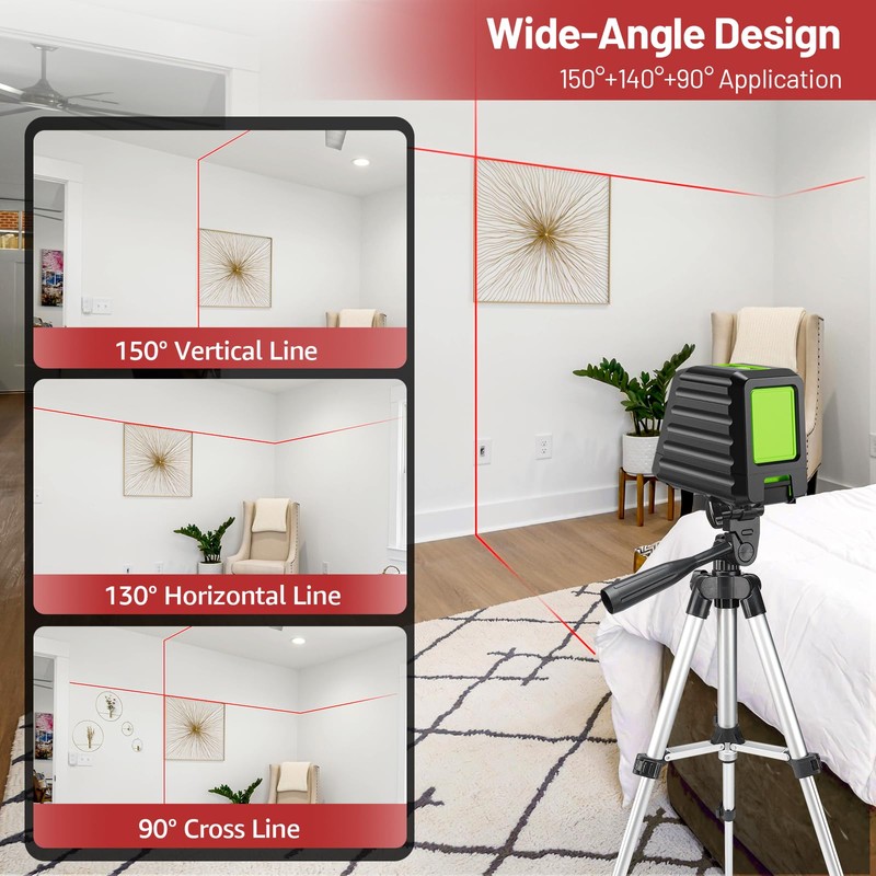 Laser Level with Tripod, Huepar 150Ft Red Self Leveling Lazer
