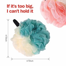 Bath Loofah Sponge Back Scrubber Shower Sponge Soft Mesh Exfoliator Pouf Shower Ball Bath Sponges for Women and Men Bath Accessories (Set of 3 (2 Pink &1 Blue)