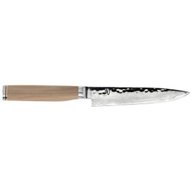 Shun Premier Blonde 5" Steak Knife, Handcrafted and Hand-Sharpened Japanese Knife for Professional and Home Chefs, VG-MAX Core with Damascus Stainless Steel Cladding, Pakkawood Handle