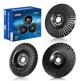 OBA 3Pcs Angle Grinder Wood Carving disc 4 Inch, Wood Grinder disc Wood Grinding Shaping wheel for Angle Grinders with 7/8”Arbor