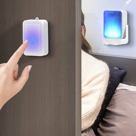 Timbre Inalámbrico Color LED con Batería Servicios para Sordos y Silencios Llamada para Personas Mayores Kit de Operación de Timbre para el Hogar Weit Verbreitet Die Türklingel