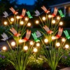 4 Pack Dragonfly Solar Garden Lights Outdoor, 24 LEDs Solar
