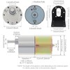 ZVKV 12V DC Motor 200RPM High-Torque Geared Motor with 37mm