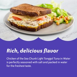 Chicken of the Sea Chunk Light Tonggol Tuna in Water, Wild Caught Tuna, Foodservice Size, 43 oz. Packet (Box of 6)