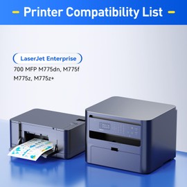 651A Toner Cartridge Set 4-Pack with Chip Replacement for HP 651A CE340A CE341A CE342A CE343A Compatible with HP Laserjet Enterprise 700 Color MFP M775dn M775f M775z M775zm M775z+ M775fm Printer Ink