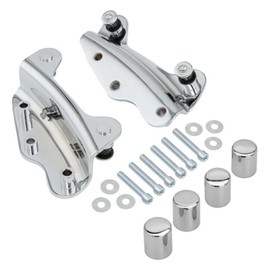 BURANIFUSION Chrome 4 Point Docking Hardware Kit w/Covers (Iron 1 Pair Docking Hardware Kit 4x Docking Hardware Kit Covers) for Harley Davidson C4PDHKWCFFHSG0 WEF1701