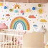 SMAOSTORE Wall Sticker, Rainbow, Cloud, Sun, Stylish, Rainbow, Rainy Season,