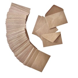 100 Mini sobres papel kraft 9 x 6.2 cms, sobres para tarjetas envio de flores, sobres para dinero, sobres pequeños, sobres elegantes, sobres cafés, sobres eventos, mini sobres para mesa de regalos