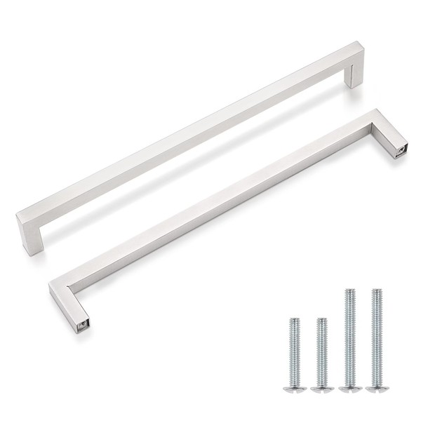 Gobrico 10 Pack Square Kitchen Cabinet Handles Handles, Satin Nickel