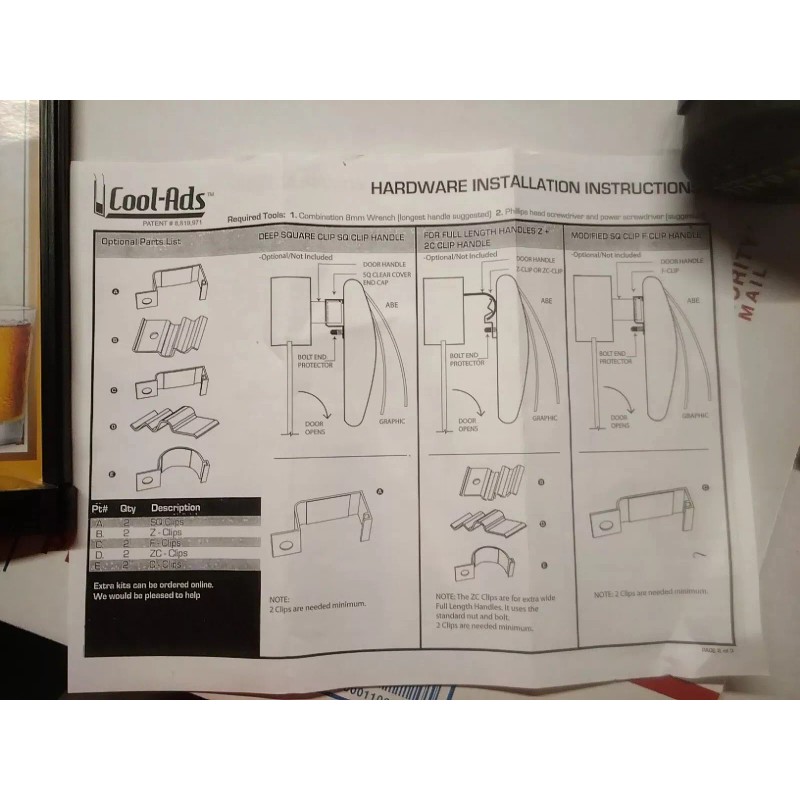 cool-ads 2 Cool-ads universal Cooler door Handle AddOn 14x5 Display