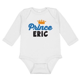 TATY Kids Prince Eric Long Sleeve Baby Infant One Piece Bodysuit 6 Months White