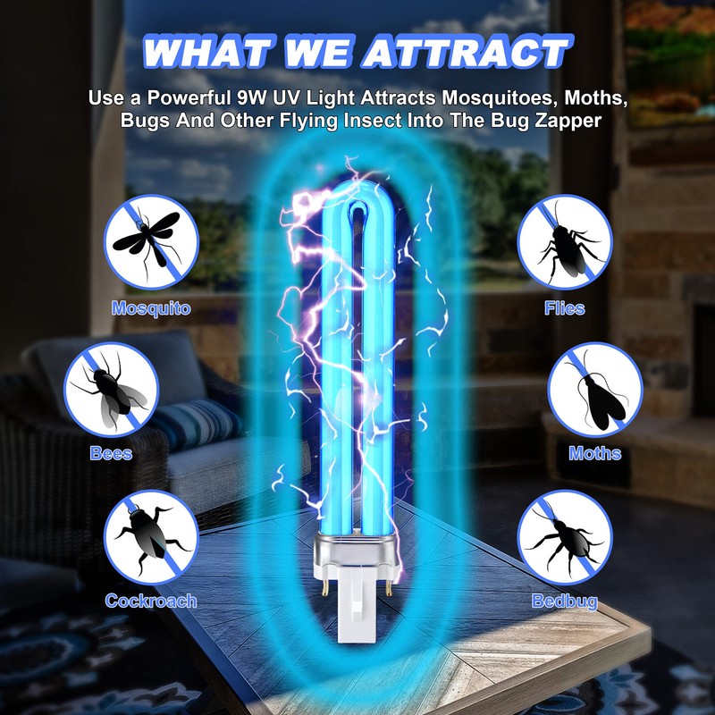 Kittmip 3 Pack 9W Bug Zapper Replacement Bulbs Compatible with