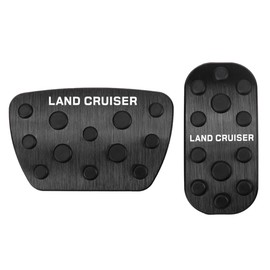 SAWAKAKI Toyota New Land Cruiser 250 Series Land Cruiser 250 Custom Design Logo Aluminum Accelerator Pedal Brake Pedal Cover 2-Piece Set (Black)