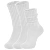 Women's Slouch Crew Socks Retro Solid Scrunch Boot Chunky Ribbed