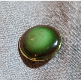 Georgeia Vintage new stock gem porcelain green button 7/8 in