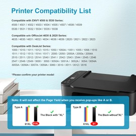 61XL Ink Cartridge Black/Color Replacement for HP Ink 61 for HP 61 Ink Cartridge Combo Pack Works with Envy 4500 5530 4501 4502 1000 1010 1050 1510 2050 2510 2540 2620 4630 Printer (2 Pack)