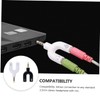 LALAFINA U Shape 3.5mm Headphone Splitter Adapter Mic Converter Stereo