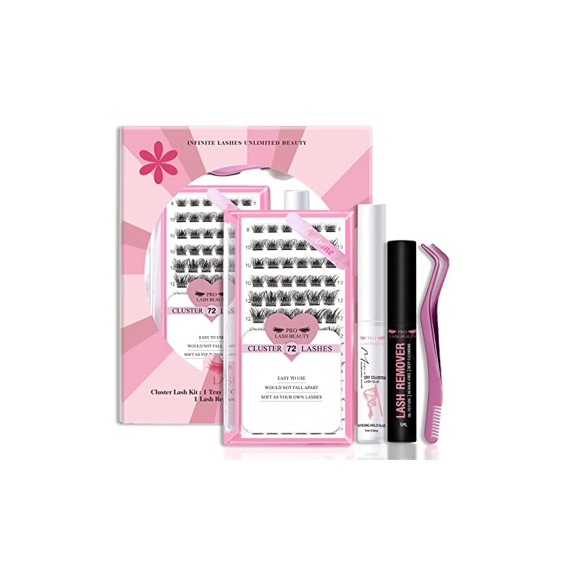 DIY Lash Extension Kit Cluster Lashes Kit with 72 Pcs