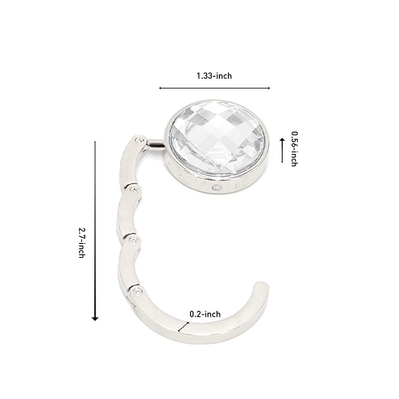 Foldable Purse Hook Floding Handbag Hanger Rhinestone Bag Holder for