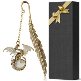 Fantasy Fourth Wing Metal Bookmark Glow in The Dark, Cool Dragon Bookmark Gifts for Women Men Book Lovers Readers (Gold Dragon)