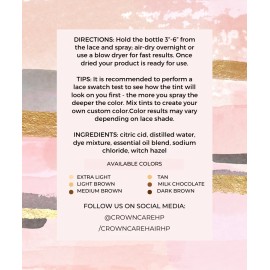 Laced Hair Products Lace Tint Spray Kit For Lace Closures, Wigs and Frontals: Light Medium & Dark