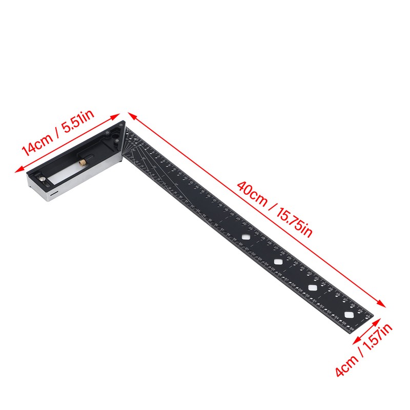 Multi Angle Measuring Ruler 40cm 16in 45 90 Degree Combination