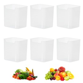 Dulynva 6 Stück Transparente Kühlschrank-Organizer Boxen aus PP BPA-freier für Kühlschrank Tür Ideal für Getränke, Joghurt & Beauty-Produkte, 11,8x9,8x12,5cm