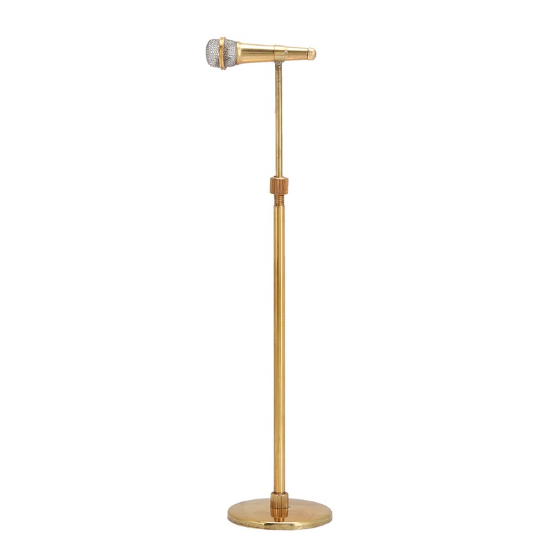 1/6 Metal Gold Microphone Mini Musical Instrument Model for 12inch