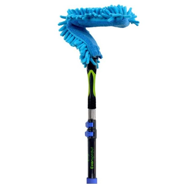 EVERSPROUT 3 Foot Flexible Microfiber Ceiling & Fan Duster | Bendable to Clean Any Fan Blade | Removable & Washable Brush Head | 3-Stage Lightweight Aluminum Extension Pole