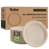 Vplus 500 Pack Paper Plates 9 inch 100% Compostable, Heavy-Duty