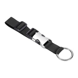 PATIKIL Luggage Connector Straps, 1Pcs Jacket Grip Travel Belt, Add a Bag Luggage Strap with D-Ring Hook/Buckle for Baggage Suitcase Backpack,Black