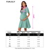 FUNJULY Maternity Dresses for Baby Shower Women's Knotted V Neck