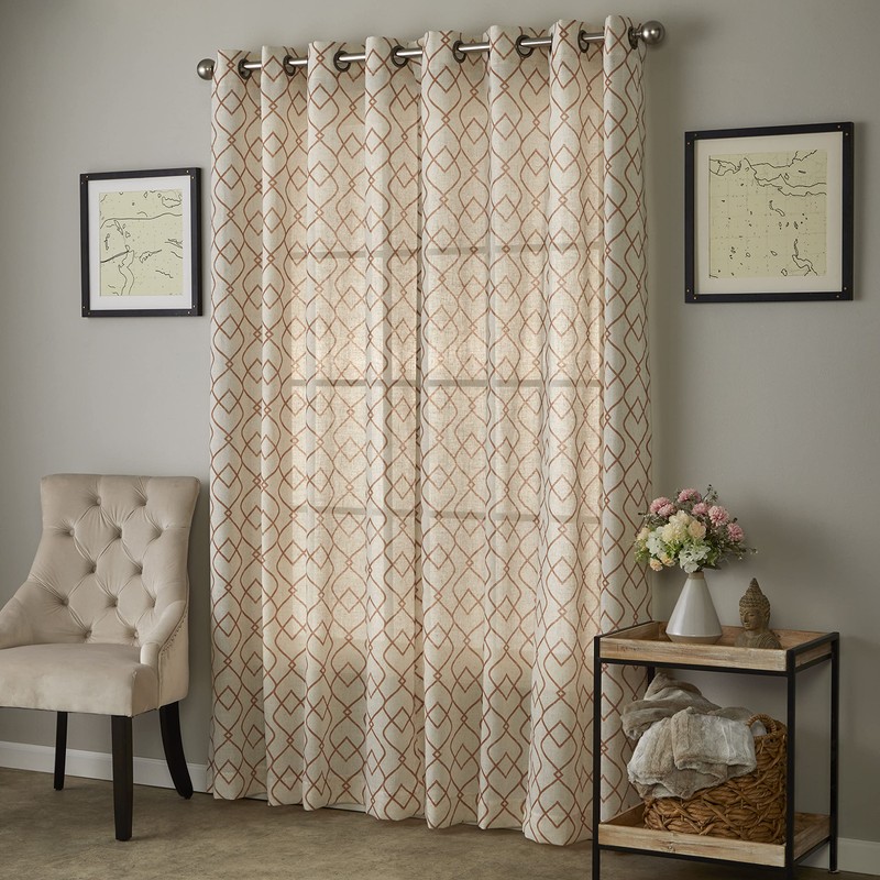 SKL Home by Saturday Knight Chainlink Window Curtain Panel,52x84,Spice