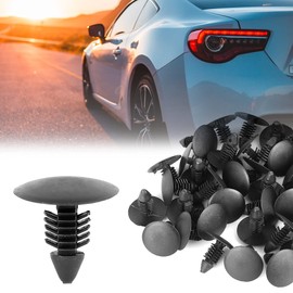 X AUTOHAUX 40 Pieces Car Bolt Rivets Plastic Bumper Clips 7 mm Hole Black