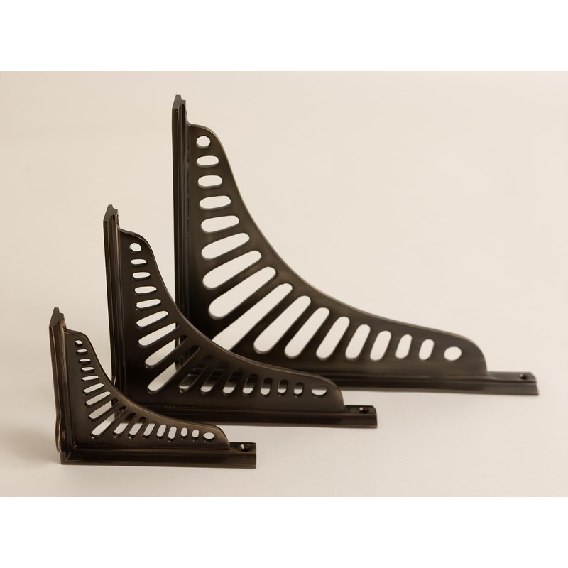 Antique Brass Sunrise Shelf Brackets | Heavy Duty Brackets for