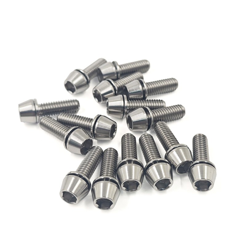 4Pcs Titanium Bike Bolts, M6x18mm 20mm Hex Tapered Head for