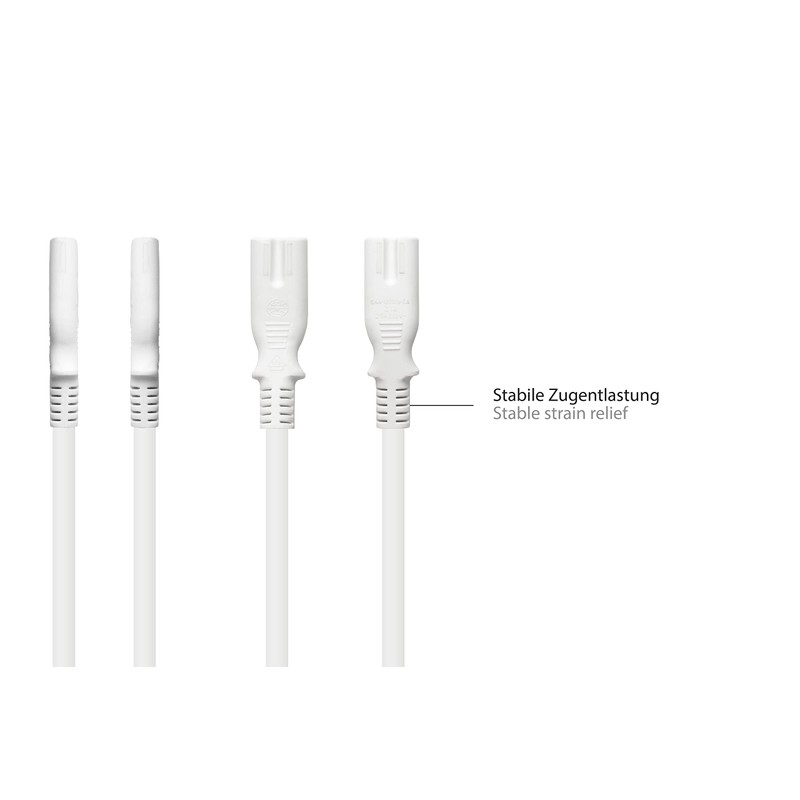 Good Connections P0870-W020 Euro Extension 2 m C8 Plug Straight