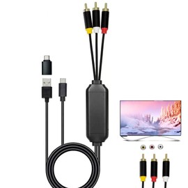 ECDREAM USB-C to RCA Cable Adapter for Screen Mirroring, 6FT Audio Video