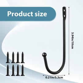 Metal Curtain Holdbacks, 4 Pcs Curtain Drapery Holdbacks, Curtain Tieback Hooks, Wall Mounted Window Curtain Holder Hooks, Drapery Holdbacks for Fixed Curtain or Hanging Items