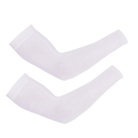 Sanpierazaar Arm Warmers UV Sun Protection, Arm Sleeve Cooling Arm Cover for Women Men Teenagers, Tattoo Cover, Arm Warmers for Cycling, Hiking, Running, Volleyball, Driving (White, 1 Pair), White