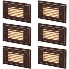 LEONLITE 120V Line Voltage Dimmable LED Step Lights, 3000K Warm White 3W 150LM, Indoor Outdoor Landscape Stair Light, CRI90, Aluminum, ETL Listed, Oil Rubbed Bronze, Pack of 6