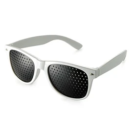 Ganzoo Pinhole Glasses/Grid Glasses for Eye Training for Relaxation, with Foldable Arms, Shape B, Ganzoo Brand #9739ws_b